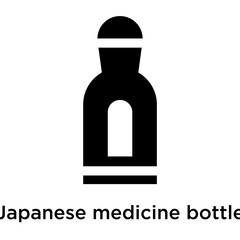 Japanese medicine bottle icon vector sign and symbol isolated on white background, Japanese medicine bottle logo concept