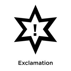 Exclamation icon vector sign and symbol isolated on white background, Exclamation logo concept
