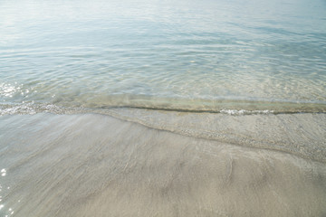 View to beautiful white sand beach and sea , Atlantic ocean