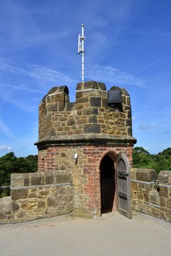 Turret at the top of a tower in Surrey.
