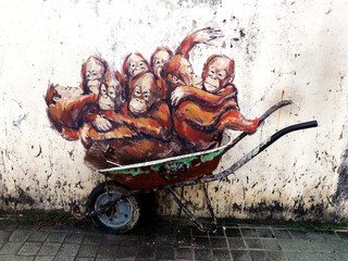 Orangutan, Orang Utan, Street Art, Borneo Island