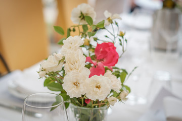 flowers on dinner table - flower decoration
