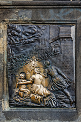 Sculpture on the Charles Bridge, Prague.