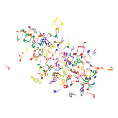 Musical Signs. Modern Background with Notes. Vector Element for Musical Poster, Banner, Advertising, Card. Minimalistic Simple Background.