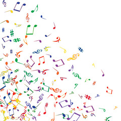 Musical Signs. Modern Background with Notes. Vector Element for Musical Poster, Banner, Advertising, Card. Minimalistic Simple Background.