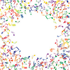 Musical Signs. Modern Background with Notes. Vector Element for Musical Poster, Banner, Advertising, Card. Minimalistic Simple Background.