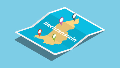 liechtenstein explore maps with isometric style and pin location tag on top