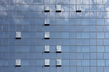 Fototapeta premium Blue window office building background in the city of Zagreb, Croatia
