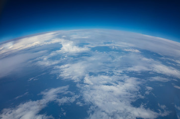 Fototapeta na wymiar Curvature of planet earth. Aerial shot.