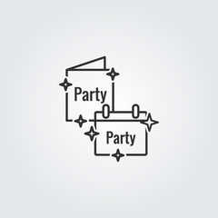 Party Icon Vector , Invitation Card