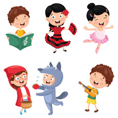 Vector Illustration Of Kids Art
