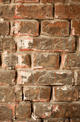 Old red brick wall texture background