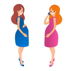 Two pregnant young women. 