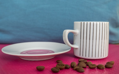 Fototapeta na wymiar espresso cup on soft colors