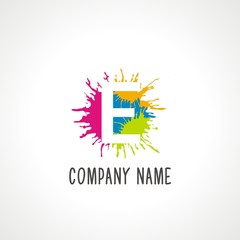 Letter E Splash Color / letter E logo concept
