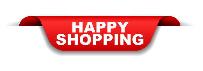 red banner happy shopping