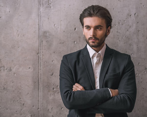 Handsome confident businessman