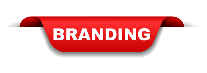 red banner branding