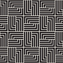 Abstract geometric pattern with stripes. Vector seamless background. Black and white lattice texture.