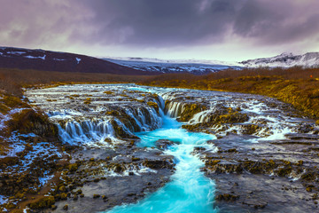 Bruarfoss - May 03, 2018: Bruarfoss Waterfall, Iceland