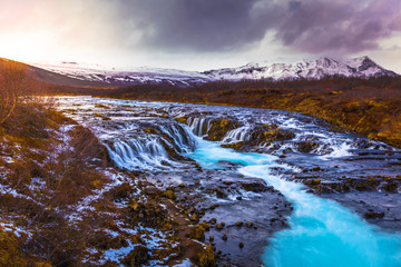 Bruarfoss - May 03, 2018: Bruarfoss Waterfall, Iceland
