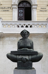 History of the Croats, sculpture by Ivan Mestrovic, located in front Zagreb university building, Croatia