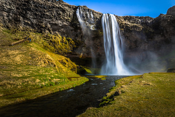 Seljalandsfoss - May 04, 2018: Seljalandsfoss waterfall, Iceland