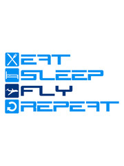 wrter text eat sleep repeat essen schlafen wiederholen linienflugzeug flugzeug fliegen pilot urlaub reisen flug jumbojet groß design cool clipart