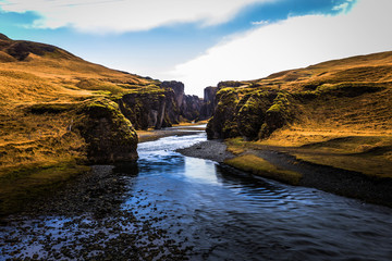 Fjadrargljufur - May 05, 2018: Wild landscape of Fjadrargljufur, Iceland