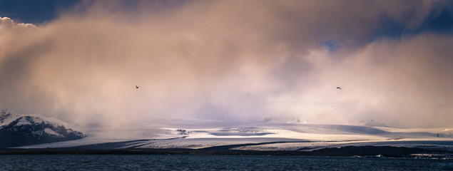 Jokulsarlon - May 05, 2018: Iceberg lagoon of Jokulsarlon, Iceland