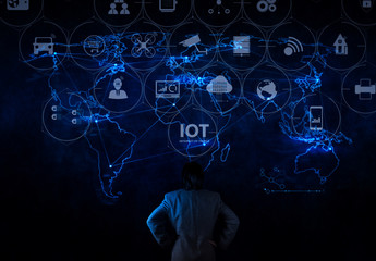 businessman working with new modern computer show social network