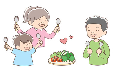 子ども3人_野菜大好き