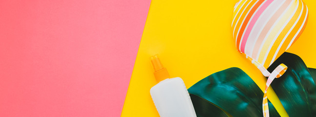 Summer vacations creative flat lay concept