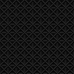 Abstract black 3d volumetric geometric seamless pattern. Realistic vector illustration.