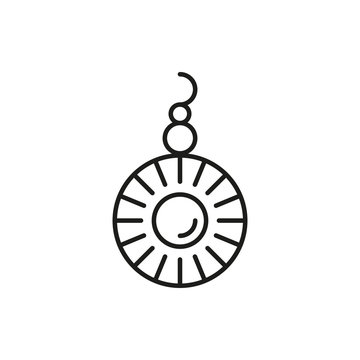 Pearl Earing Circle Thin Line Icon Illustration Design