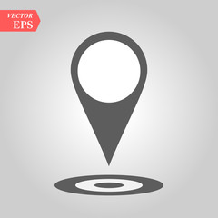 Pin icon vector. Location sign Isolated on white background. Navigation map, gps, direction, place, compass, contact, search concept. Flat style for graphic design, logo, Web, UI mobile app EPS10