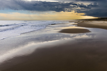 Uruguayan beaches are incredible, wild and virgin beaches wait for the one that wants to go to this amazing place where enjoy a wild and lonely beach. Here we can see the sunset at Oceania de Polonio
