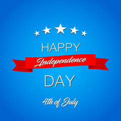 Happy Independence Day! vector illustration on blue background. The 4th of July