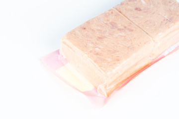 ham in plastic pack.