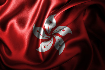 Hong Kong Silk Satin Flag