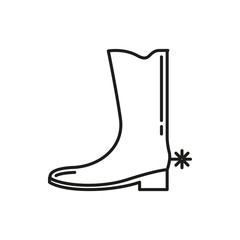 Jangle Cowboy Shoe Thin Line Icon Illustration Design