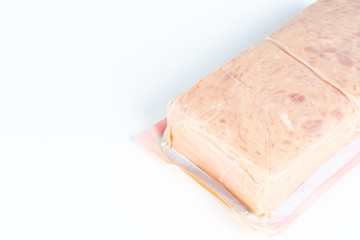 ham in plastic pack.