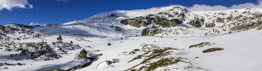 Views from the summit of Pe&ntilde;alara the highest mountain inside Madrid, Spain