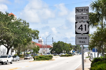 US 41 street sign in Bradenton. Florida