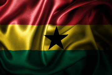 Ghana Silk Satin Flag