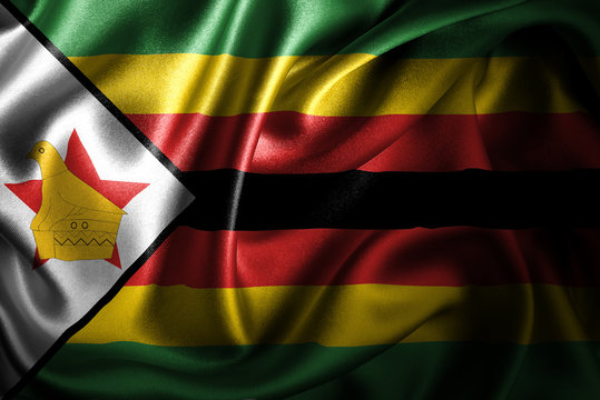 Zimbabwe Silk Satin Flag