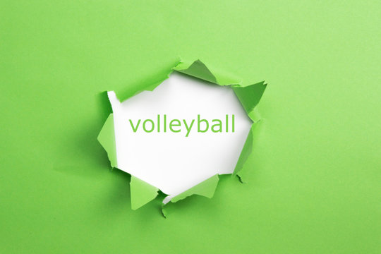 Schrift "Volleyball" grün