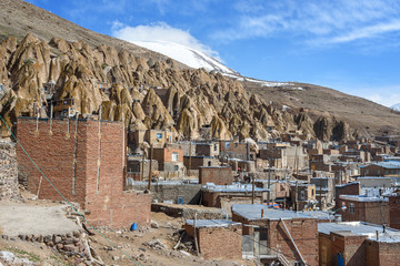 View of rock village Kandovan. Iran