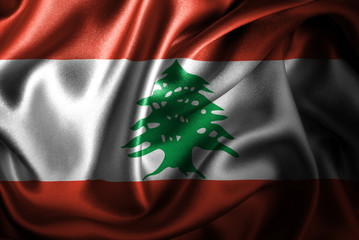 Lebanon Silk Satin Flag