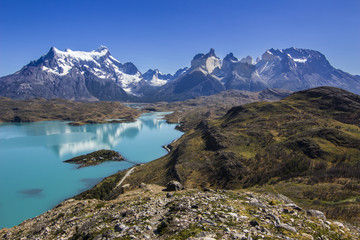 Naklejka na ściany i meble Torres del  Paine National Park, maybe one of the nicest places on Earth. Here we can see the 